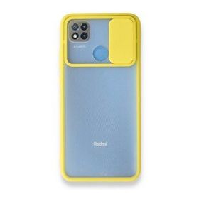 BSSM Palm Buzlu Kamera Sürgülü Silikon - Sarı Xiaomi Redmi 9C Kılıf
