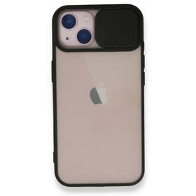 BSSM Palm Buzlu Kamera Sürgülü Silikon - Siyah iPhone 13 Kılıf