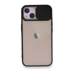 BSSM Palm Buzlu Kamera Sürgülü Silikon - Siyah iPhone 13 Kılıf