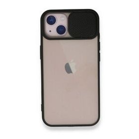BSSM Palm Buzlu Kamera Sürgülü Silikon - Siyah iPhone 13 Kılıf