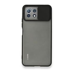 BSSM Palm Buzlu Kamera Sürgülü Silikon - Siyah Xiaomi Mİ 11 Lite Kılıf