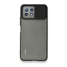 BSSM Palm Buzlu Kamera Sürgülü Silikon - Siyah Xiaomi Mİ 11 Lite Kılıf