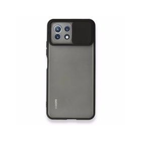 BSSM Palm Buzlu Kamera Sürgülü Silikon - Siyah Xiaomi Mİ 11 Lite Kılıf