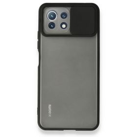 BSSM Palm Buzlu Kamera Sürgülü Silikon - Siyah Xiaomi Mİ 11 Lite Kılıf