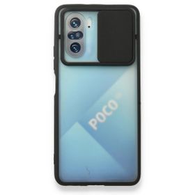BSSM Palm Buzlu Kamera Sürgülü Silikon - Siyah Xiaomi Poco F3 Kılıf