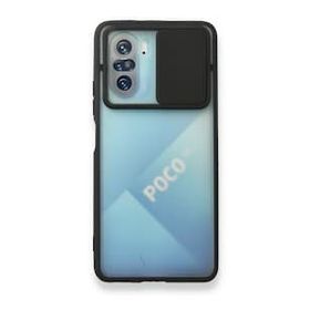 BSSM Palm Buzlu Kamera Sürgülü Silikon - Siyah Xiaomi Poco F3 Kılıf