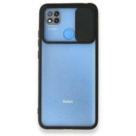 BSSM Palm Buzlu Kamera Sürgülü Silikon - Siyah Xiaomi Redmi 9C Kılıf
