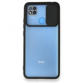BSSM Palm Buzlu Kamera Sürgülü Silikon - Siyah Xiaomi Redmi 9C Kılıf