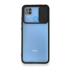 BSSM Palm Buzlu Kamera Sürgülü Silikon - Siyah Xiaomi Redmi 9C Kılıf