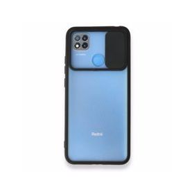 BSSM Palm Buzlu Kamera Sürgülü Silikon - Siyah Xiaomi Redmi 9C Kılıf