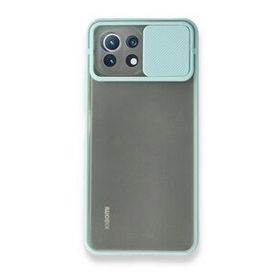 BSSM Palm Buzlu Kamera Sürgülü Silikon - Turkuaz Xiaomi Mİ 11 Lite Kılıf