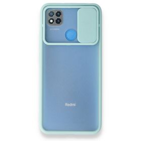 BSSM Palm Buzlu Kamera Sürgülü Silikon - Turkuaz Xiaomi Redmi 9C Kılıf