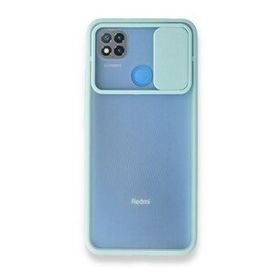 BSSM Palm Buzlu Kamera Sürgülü Silikon - Turkuaz Xiaomi Redmi 9C Kılıf