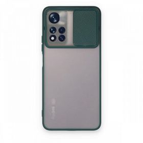 BSSM Palm Buzlu Kamera Sürgülü Silikon - Yeşil Xiaomi Redmi Note 11 Pro Plus 5G Kılıf