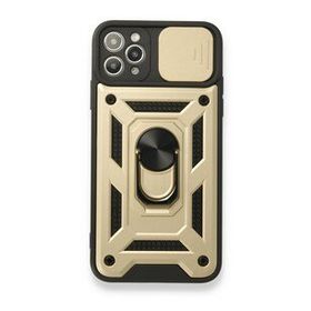 BSSM Pars Lens Yüzüklü Silikon - Gold iPhone 11 Pro Kılıf
