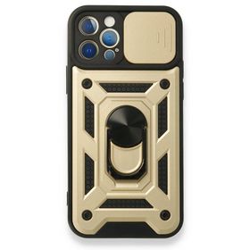 BSSM Pars Lens Yüzüklü Silikon - Gold iPhone 12 Pro Kılıf