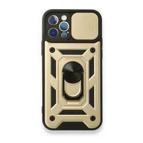 BSSM Pars Lens Yüzüklü Silikon - Gold iPhone 12 Pro Kılıf