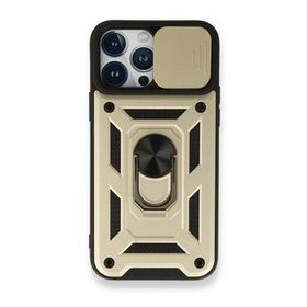 BSSM Pars Lens Yüzüklü Silikon - Gold iPhone 13 Pro Max Kılıf