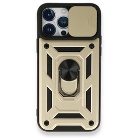 BSSM Pars Lens Yüzüklü Silikon - Gold iPhone 13 Pro Max Kılıf