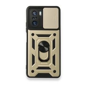 BSSM Pars Lens Yüzüklü Silikon - Gold Xiaomi Poco F3 Kılıf