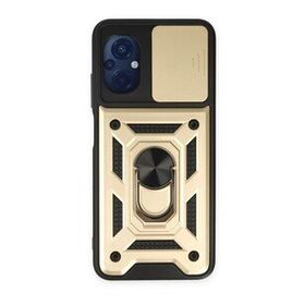 BSSM Pars Lens Yüzüklü Silikon - Gold Xiaomi Poco M5 Kılıf