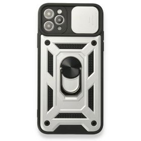 BSSM Pars Lens Yüzüklü Silikon - Gümüş iPhone 11 Pro Kılıf