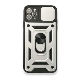 BSSM Pars Lens Yüzüklü Silikon - Gümüş iPhone 11 Pro Kılıf