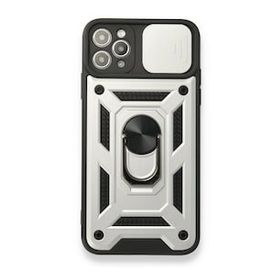 BSSM Pars Lens Yüzüklü Silikon - Gümüş iPhone 11 Pro Kılıf