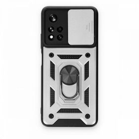 BSSM Pars Lens Yüzüklü Silikon - Gümüş Xiaomi Redmi Note 11T Kılıf