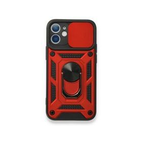 BSSM Pars Lens Yüzüklü Silikon Kırmızı iPhone 12 Mini Kılıf