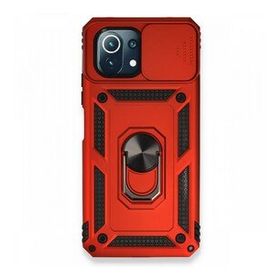 BSSM Pars Lens Yüzüklü Silikon - Kırmızı Xiaomi Mİ 11 Lite Kılıf