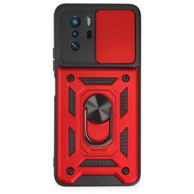 BSSM Pars Lens Yüzüklü Silikon - Kırmızı Xiaomi Poco X3 GT Kılıf