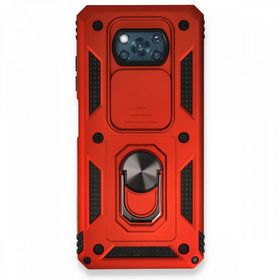 BSSM Pars Lens Yüzüklü Silikon - Kırmızı Xiaomi Pocophone X3 Kılıf