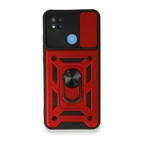 BSSM Pars Lens Yüzüklü Silikon - Kırmızı Xiaomi Redmi 9C Kılıf