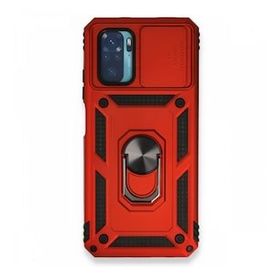 BSSM Pars Lens Yüzüklü Silikon - Kırmızı Xiaomi Redmi Note 10 Kılıf