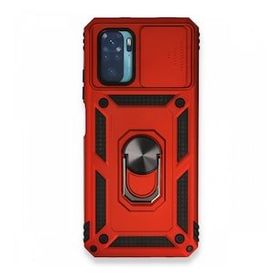 BSSM Pars Lens Yüzüklü Silikon - Kırmızı Xiaomi Redmi Note 10 Kılıf