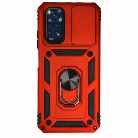 BSSM Pars Lens Yüzüklü Silikon - Kırmızı Xiaomi Redmi Note 11 Kılıf