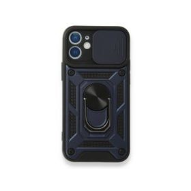 BSSM Pars Lens Yüzüklü Silikon Lacivert iPhone 12 Mini Kılıf