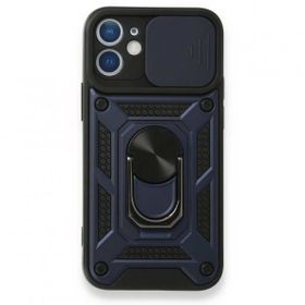 BSSM Pars Lens Yüzüklü Silikon Lacivert iPhone 12 Mini Kılıf