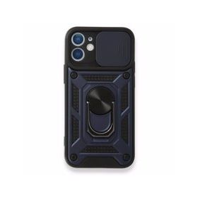 BSSM Pars Lens Yüzüklü Silikon Lacivert iPhone 12 Mini Kılıf