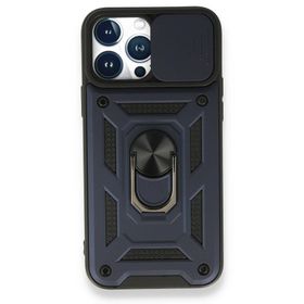 BSSM Pars Lens Yüzüklü Silikon - Lacivert iPhone 13 Pro Max Kılıf