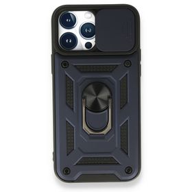 BSSM Pars Lens Yüzüklü Silikon - Lacivert iPhone 13 Pro Max Kılıf