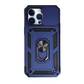 BSSM Pars Lens Yüzüklü Silikon - Lacivert iPhone 14 Pro Max Kılıf
