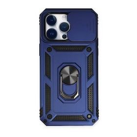 BSSM Pars Lens Yüzüklü Silikon - Lacivert iPhone 14 Pro Max Kılıf