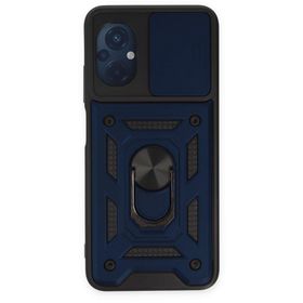 BSSM Pars Lens Yüzüklü Silikon - Lacivert Xiaomi Poco M5 Kılıf