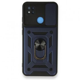 BSSM Pars Lens Yüzüklü Silikon - Lacivert Xiaomi Redmi 9C Kılıf