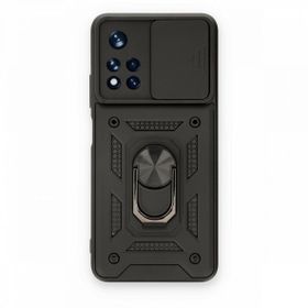 BSSM Pars Lens Yüzüklü Silikon - Siyah Xiaomi Poco M4 Pro 5G Kılıf