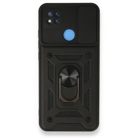 BSSM Pars Lens Yüzüklü Silikon - Siyah Xiaomi Redmi 9C Kılıf