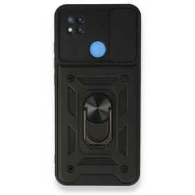 BSSM Pars Lens Yüzüklü Silikon - Siyah Xiaomi Redmi 9C Kılıf