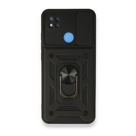 BSSM Pars Lens Yüzüklü Silikon - Siyah Xiaomi Redmi 9C Kılıf